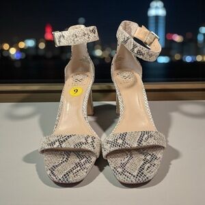 Vince Camuto Snakeskin Heels - Cream and Black